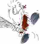 urmensch, urm&auml;nnchen, keule, cartoon, figur, lustige wesen, kindergeburtstag, einladung